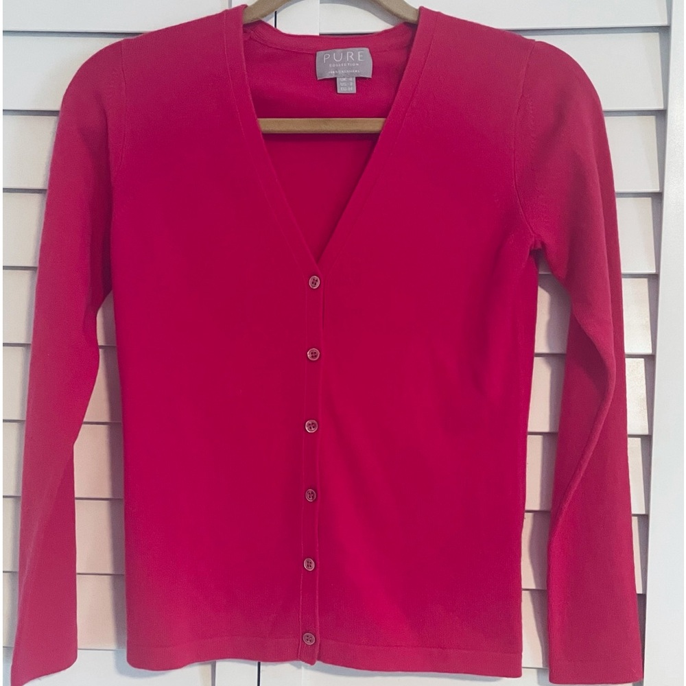 Pure College Cashmere Cardigan Fushia Pink Women’s Size 2